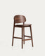 Tabouret Ludara en placage de chêne avec finition noyer 65 cm