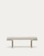 Banc Compo en chenille beige et structure en métal beige 130 cm