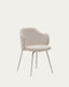 Chaise Yunia beige avec pieds en acier finition peinture beige FSC 100%