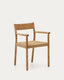 Chaise Yalia en bois de chêne massif avec finition naturelle et assise en corde FSC Mix Credit