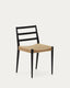 Chaise Analy en bois de chêne massif avec finition noire et assise en corde FSC Mix Credit