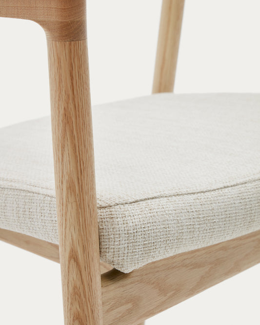 Housse pour chaise Alocs en tissu chenille beige