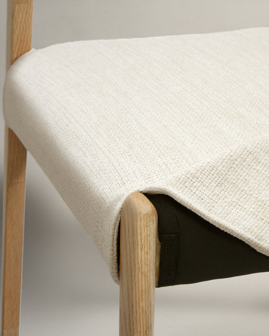 Housse pour chaise Cudia en tissu chenille beige