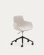 Chaise de bureau Tissiana beige et aluminium avec finition noire mate