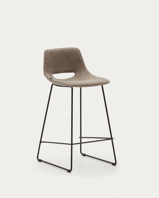 Tabouret Zahara marron et acier noir hauteur 65 cm FSC 100%