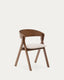 Chaise Godia en placage de frêne finition wengé et tissu chenille beige