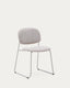 Chaise empilable Meli en chenille beige et pieds en métal beige FSC Mix Credit