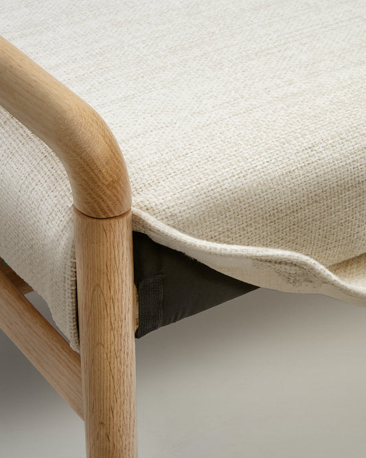 Housse pour banc Macaret en tissu chenille beige