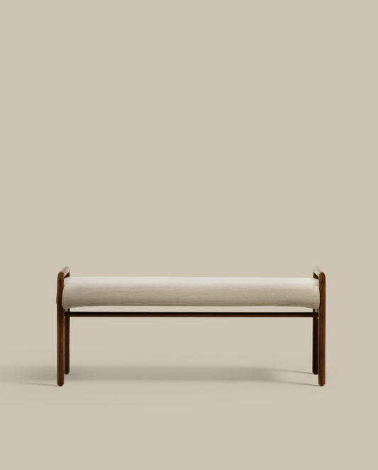 Banc Macaret déhoussable en bois de chêne finition noyer 120 cm FSC Mix Credit