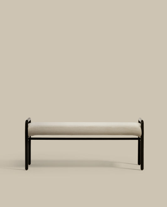 Banc Macaret déhoussable en bois de chêne finition noire 120 cm FSC Mix Credit