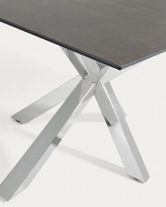 Table Argo 200x100 cm, Inox Porcelanique Iron Moss
