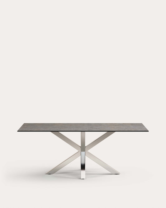 Table Argo 200x100 cm, Inox Porcelanique Iron Moss