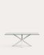 Table Argo en verre et pieds en acier finition blanche 200 x 100 cm