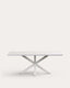 Table Argo en mélaminé finition blanche et pieds en acier finition blanche 200 x 100 cm