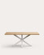 Table Argo en mélaminé finition naturelle et pieds en acier finition blanche 200 x 100 cm