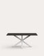 Table Argo 180x100 cm, epoxy blanc et verre noir