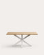 Table Argo en mélaminé finition naturelle et pieds en acier finition blanche 180 x 100 cm