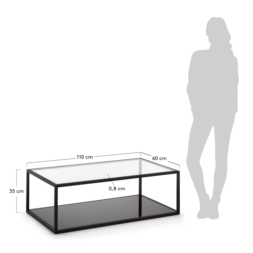 Table basse rectangulaire Blackhill 110 x 60 cm noir