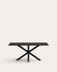 Table Argo en verre noir avec pieds en acier finition noire 180 x 100 cm