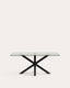 Table Argo en verre et pieds en acier finition noire 180 x 100 cm