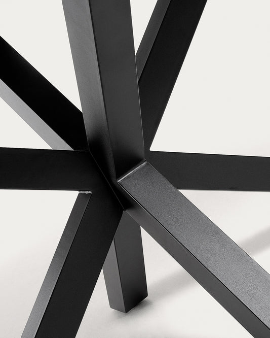 Table Argo 180 cm grès cérame pieds noir