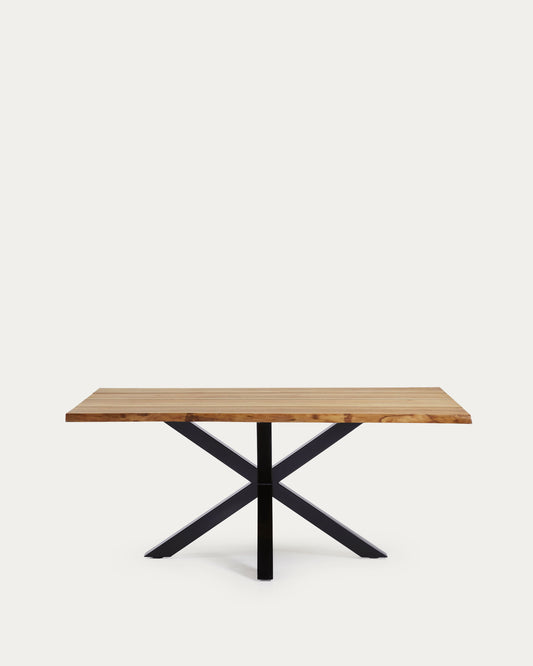 Table Argo placage de chêne finition naturelle et pieds acier finition noire 160 x 90 cm