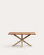 Table Argo en plaqué chêne finition naturelle et pieds en acier effet bois 160 x 90 cm