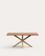 Table Argo en plaqué chêne finition naturelle et pieds en acier effet bois 180 x 100 cm