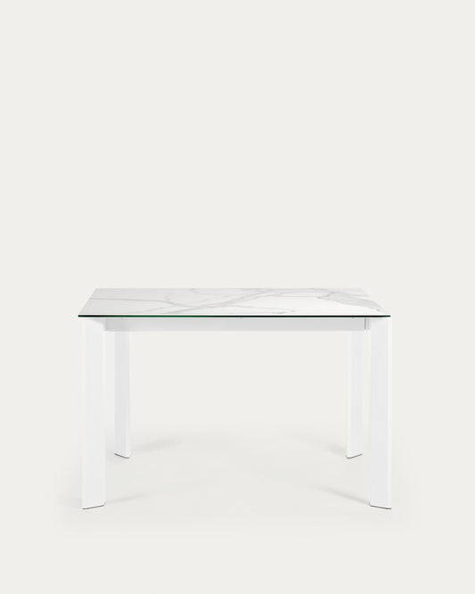 Table Axis 120 (180) cm pieds blanc