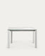 Table extensible Axis grès cérame finition Kalos blanche pieds blancs 120 (180) cm