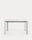 Table extensible Axis grès cérame finition Kalos blanche pieds gris 140 (200) cm