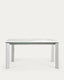 Table extensible Axis grès cérame finition Kalos blanche pieds gris 160 (220) cm