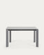Table extensible Axis en verre gris et pieds en acier finition gris foncé 140 (200) cm