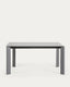 Table extensible Axis en verre gris et pieds en acier finition gris foncé 160 (220) cm