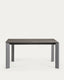 Table extensible Axis grès cérame finition Vulcano Cendrée pieds acier gris 160(220)cm