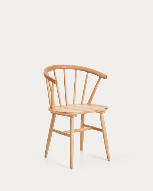 Chaise Trise MDF et bois d'hévéa laqué naturel