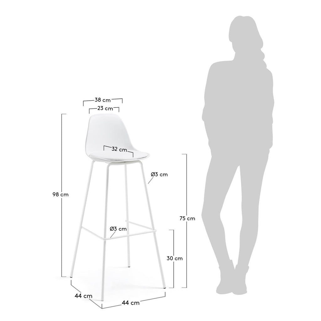 Tabouret Brighter blanc hauteur 75 cm