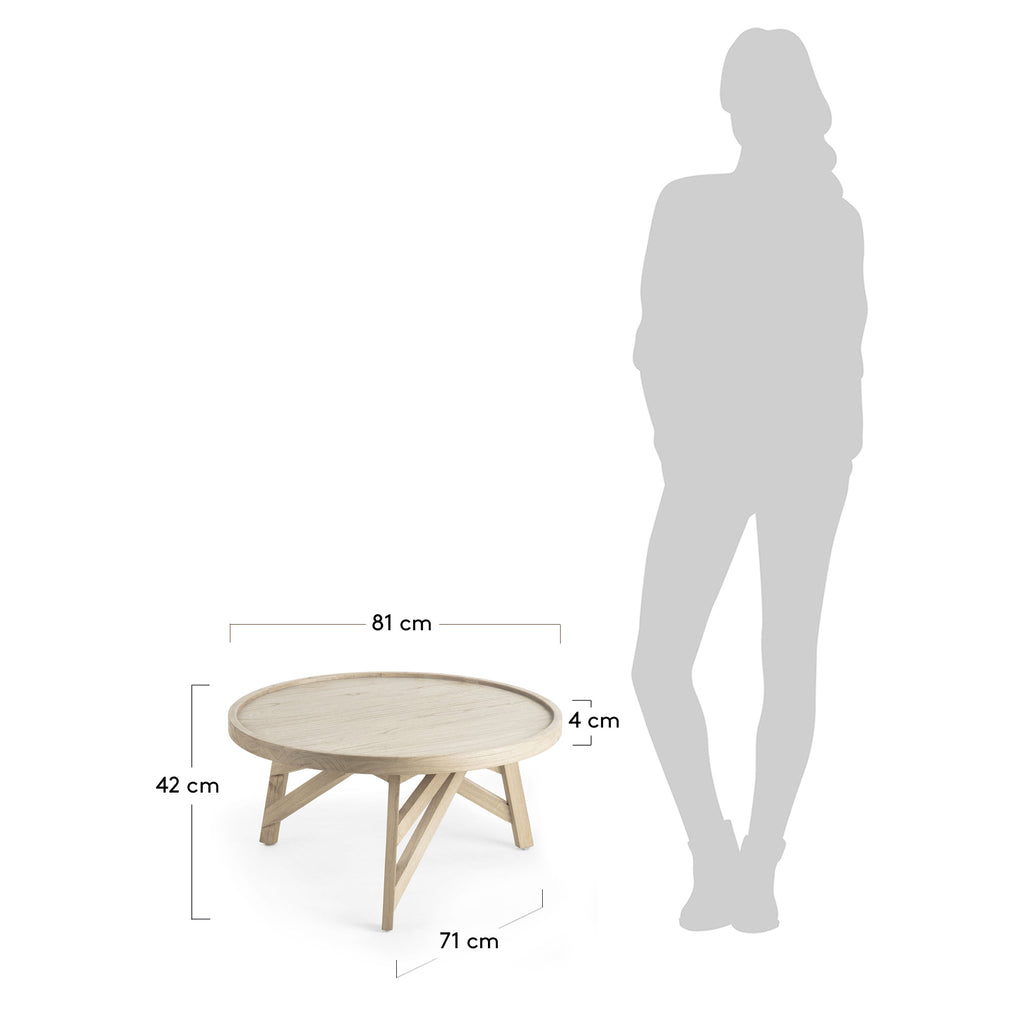 Table basse Tenda en bois de Mindy Ø 81 cm