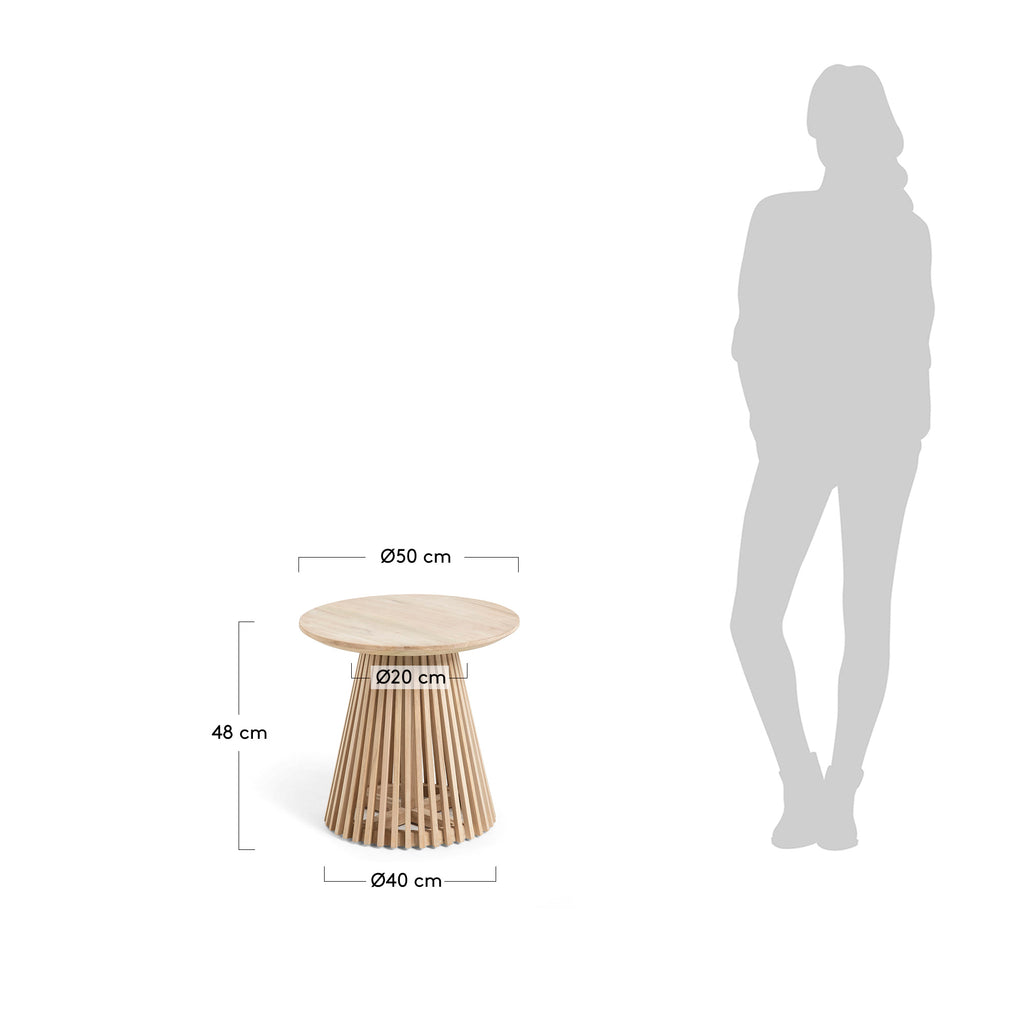 Table d'appoint Jeanette en teck Ø 50 cm