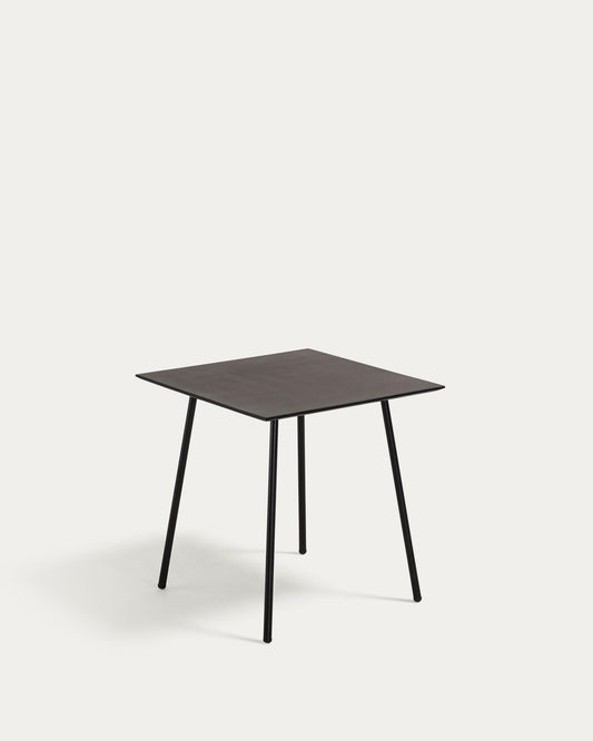 Table Mathis fibrociment avec pieds en acier finition noire 75 x 75 cm