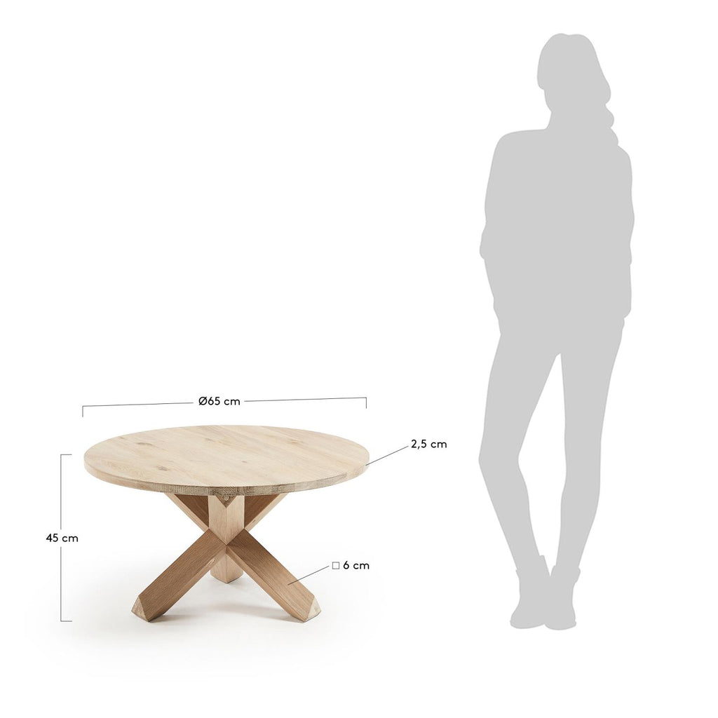 Table basse Lotus Ø 65 cm en chêne