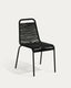 Chaise empilable Lambton en corde noire et acier finition noire