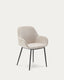 Chaise Konna beige et pieds en acier finition noire
