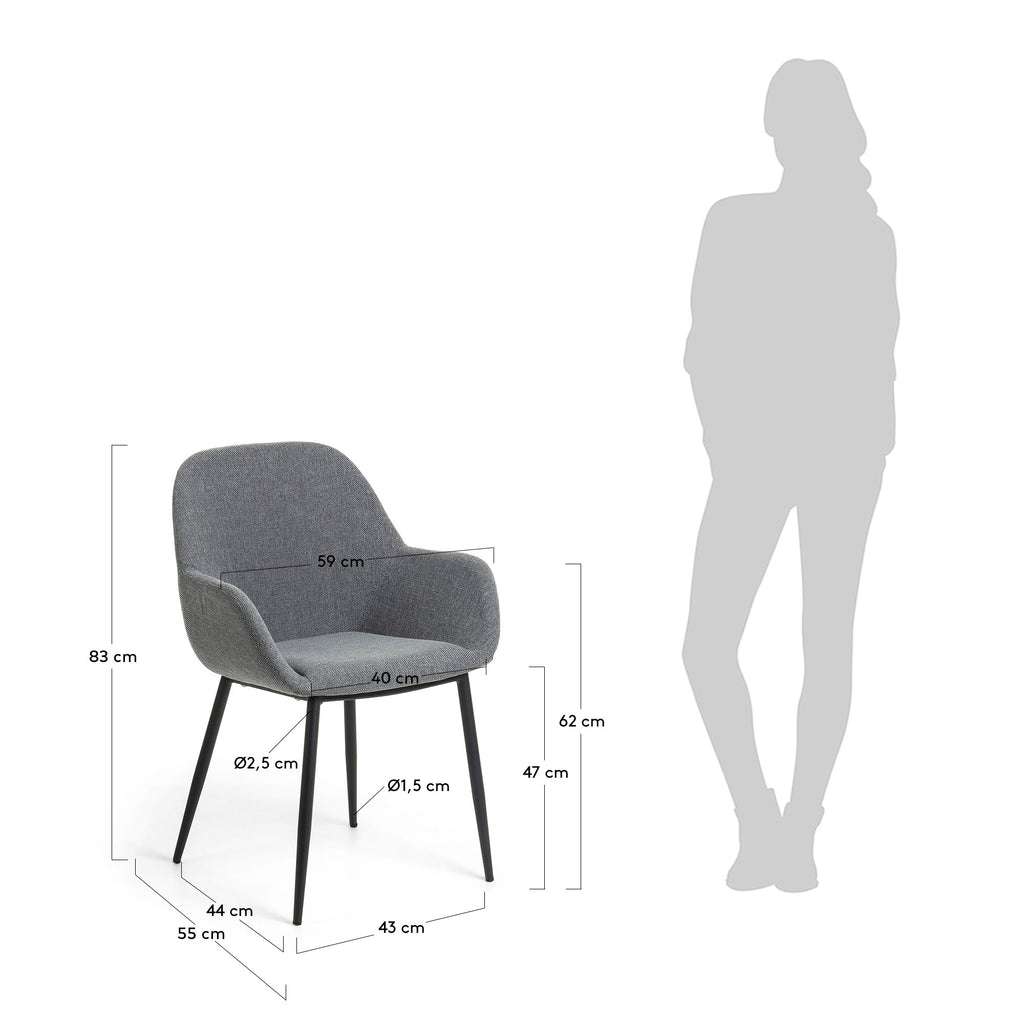 Chaise Konna gris foncé FR
