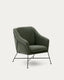 Fauteuil Brida vert et pieds en acier avec finition noire