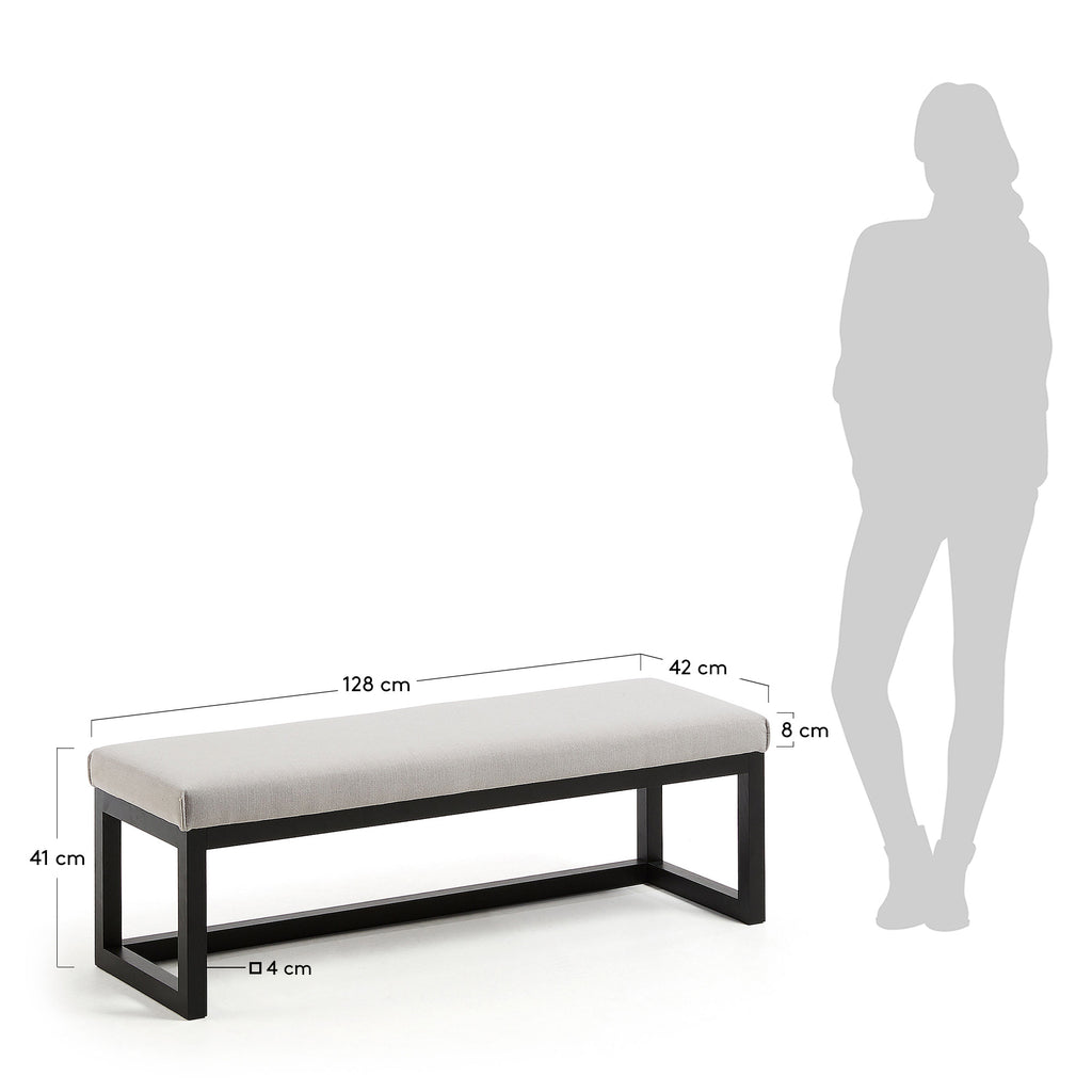 Wood black Loya bench 128 cm