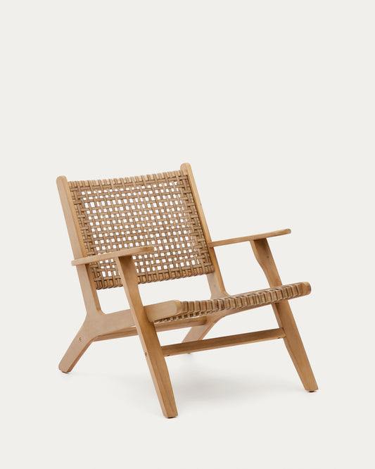 Fauteuil Grignoon en bois d'acacia et osier tressé FSC 100 %