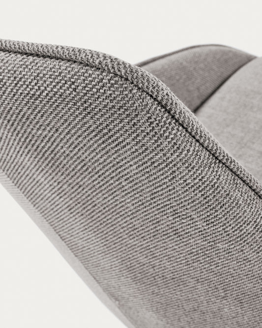 Chaise pivotante Jenna gris clair et pieds en acier noir FSC 100%