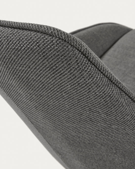 Chaise pivotante Jenna gris foncé et pieds en acier noir FSC 100%