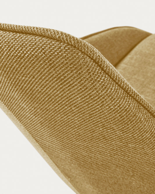 Chaise pivotante Jenna jaune moutarde et pieds en acier noir FSC 100%